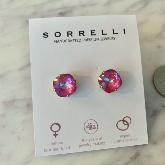 Sorrelli Pink Crystal Earrings - Picture 4 of 6